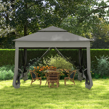 Outsunny Heavy Duty Instant Pop Up Gazebo Tent with Mesh Sidewalls & Doors, UV-Resistant High Quality Canopy, Adjustable Height, Portable Outdoor Shelter for Backyard, Camping, Parties - Easy Setup, Zippered Mesh Walls, Dark Grey (304.8x304.8x228.6cm), Te