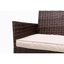 4pcs Rattan Outdoor Garden furniture sofa set with 2x Armchairs 1x Double Sofa & 1 table for indoor & outdoor