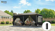3 x 6 m Pop Up Gazebo with 6 Sidewalls, UPF50+ Outdoor Wedding Party Tent Marquee, Adjustable Height Event Shelter with Wheeled Bag, Sandbags & Stakes, Black