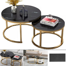Nesting Coffee Tables Set of 2 Round Stacking Sofa Side Tables for Living Room