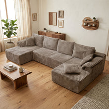 Luxury U-shaped Split Living Room Sofa, Multifunctional Modular Sofa Bed, Oversized Flannel Sofa, Comfortable Lounge Chair, Matching TV Cabinet And Living Room Furniture Set, Home Goods