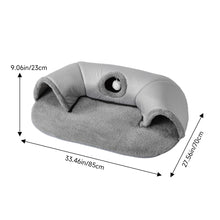 2-in-1 Cat Tunnel, Bed & Playhouse, Soft Fluffy Pet Bed, Cozy Hideout for Small Cats,Rabbits,Guinea Pigs,Hamsters, Anti-Slip Bottom, Zip Detachable for Easy-Clean Design, Durable Pet Toy, M/L Size