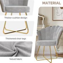 Vanity Chair With Back, Velvet Shell Accent For Living Room, Criss Cross With Golden Legs, Makeup For Bedroom Desk No Wheels, Khaki, Pink, Black, White, Grey