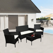 Garden Furniture Sofa Chairs Table Set Rattan Conservatory Outdoor Patio Seat Cushion With Single Armchairs With Coffee Table 6210-B Sofa