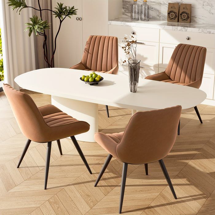 Dining Room Chairs, Set Of 4, Kitchen Chairs, Upholstered Chairs with Metal Legs, Living Room Chair with Backrest Seat Cushion, for Dining Room, Reception Chair, Office