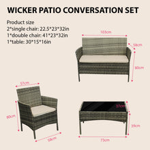 Garden Furniture Sofa Chairs Table Set Rattan Conservatory Outdoor Patio Seat Cushion With Single Armchairs With Coffee Table 6210-B Sofa