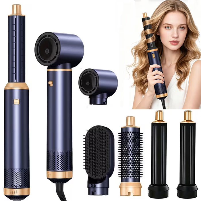 5 in 1 Hot Air Brush Detachable Hair Hot Brush Air Curler Air Curling Wrap Styler Upgrade Hot Air Brush Curling Brush Iron Hair Styling Tools for Curling Straightening