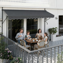 Retractable Patio Awning Measuring 350.01 X 119.38 cm, Featuring a Manual Crank Handle, Designed As a Sunshade Shelter for Outdoor Patios. This Canopy Can Be Adjusted in Height from 78.7 to 299.97 cm, Suitable for Patios, Balconies, Or Yards