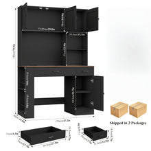 Kealive Modern Computer Desk with Shelves & Drawers - Writing Table Suitable for Home Office, Study Workstation with Spacious Work, -Standing, Assembly for Living Room, Bedroom, Writing Desk