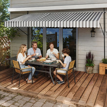 Retractable Patio Awning Measuring 350.01 X 119.38 cm, Featuring a Manual Crank Handle, Designed As a Sunshade Shelter for Outdoor Patios. This Canopy Can Be Adjusted in Height from 78.7 to 299.97 cm, Suitable for Patios, Balconies, Or Yards