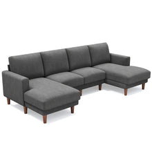 269cm U-Shaped Corduroy Sectional Sofa, Extra Deep Seat Chaise Lounge Couch, Easy Assembly Large Living Room Sofa