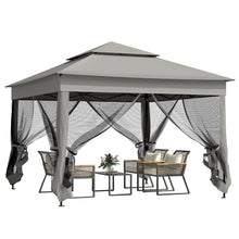 Outsunny Heavy Duty Instant Pop Up Gazebo Tent with Mesh Sidewalls & Doors, UV-Resistant High Quality Canopy, Adjustable Height, Portable Outdoor Shelter for Backyard, Camping, Parties - Easy Setup, Zippered Mesh Walls, Dark Grey (304.8x304.8x228.6cm), Te