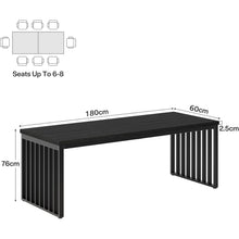 180cm Desk, Large Computer Desk Office Table with Sturdy Metal Frame, Workstation for Home Office Desks, Conference Table (Black)