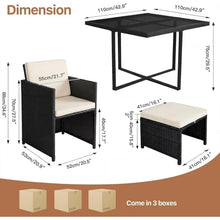 8 Seater Rattan Garden Cube Furniture Set 4 Chairs 4 Stools 1 Table Outdoor Patio