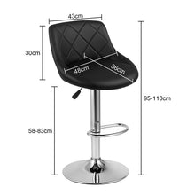 Modern Bar Stools Set Leatherette Exterior Adjustable Lift Chrome Footrest and Base for Breakfast Bar Counter Kitchen and Home Barstools