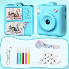 Kids Camera Instant Print - Dual-Lens 1080P HD Video Children Cameras 2.4" Instant Camera for Kids 5 Rolls Photo Paper Christmas Birthday Toys for Girls Boys