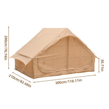 Inflatable Tents for Camping Easy Setup 4 Seasons Outdoor Oxford Cabin Tent, Air Tent with Mesh Windows and Doors, 8-10 Person Glamping Tents with Stove Jack for Picnic, Hiking, Traveling
