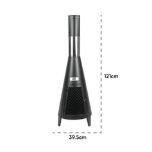KCT Contemporary Chiminea Outdoor Garden Metal Steel Fire Pit with Chimney and Poker Large Patio Heater Wood Log Burner Fireplace