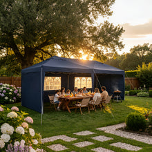 3 X 6 Meters Outdoor Folding Gazebo Tent, Detachable Full Enclosure with Window Side Panels, Thickened And Heavy-Duty Stainless Steel Frame with Multi-Level Height Adjustment, Portable Handheld Storage Bag