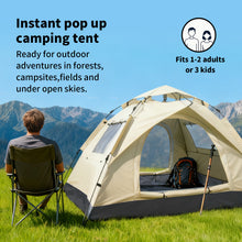 2-3 Persons Instant Auto Up Large Camping Tent Outdoor Shelter Divided Curtain for Separated Room Portable with carrying Bag for All Seasons