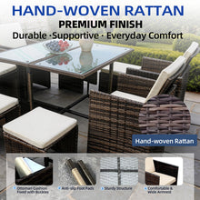 8 Seater Rattan Garden Sofa Furniture Set with Glass Table Outdoor All-Weather