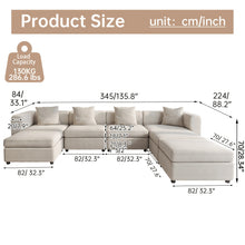 Modern Modular Sectional Sofa with Chaise Lounge - Oversized White Convertible L-Shaped or Straight Design, Plush Cushions & Neutral-Toned Durable Fabric, Easy Assembly Contemporary Living Room Furniture for Apartments & Homes, Space-Saving Modular Sofa f