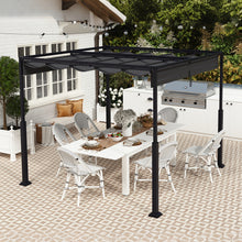 Pergola Garden Gazebo with Sliding Roof, Garden Arbours, Patio Canopy Gazebo Party Tent Metal Stable Garden Tent for Patio, Garden, Deck (Beige/Black)