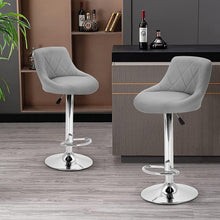 Modern Bar Stools Set Leatherette Exterior Adjustable Lift Chrome Footrest and Base for Breakfast Bar Counter Kitchen and Home Barstools