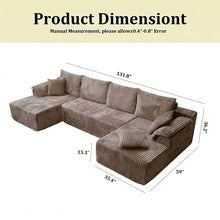 Luxury U-shaped Split Living Room Sofa, Multifunctional Modular Sofa Bed, Oversized Flannel Sofa, Comfortable Lounge Chair, Matching TV Cabinet And Living Room Furniture Set, Home Goods