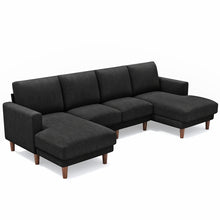 269cm U-Shaped Corduroy Sectional Sofa, Extra Deep Seat Chaise Lounge Couch, Easy Assembly Large Living Room Sofa