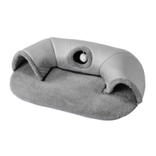 2-in-1 Cat Tunnel, Bed & Playhouse, Soft Fluffy Pet Bed, Cozy Hideout for Small Cats,Rabbits,Guinea Pigs,Hamsters, Anti-Slip Bottom, Zip Detachable for Easy-Clean Design, Durable Pet Toy, M/L Size