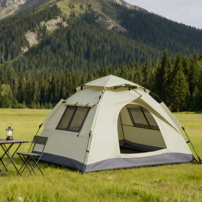 2-3 Persons Instant Auto Up Large Camping Tent Outdoor Shelter Divided Curtain for Separated Room Portable with carrying Bag for All Seasons
