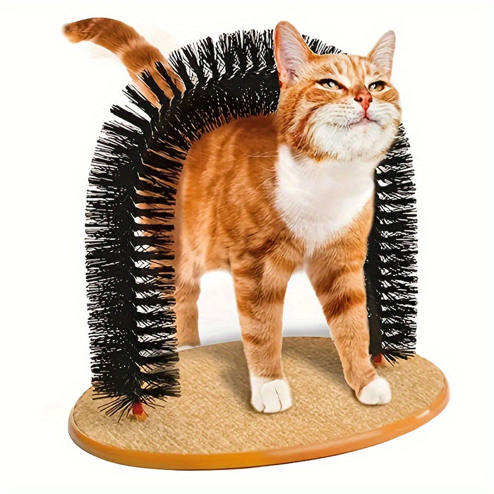 1pc Grooming Brushes And Tickle Toys That Cats Can'T Resist - Cat Arch Self Groomer: Pamper Your Cat with Massages And Grooming Brushes!