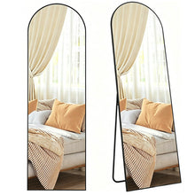 160x50cm Arched Full Length Mirror Black Aluminium Frame Floor Standing Bedroom
