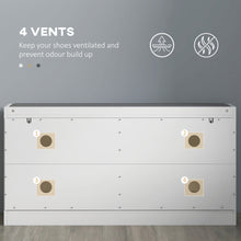 Shoe Storage Bench, Narrow Shoe Bench with 2 Flip Drawers, Seating Cushion and 2 Vents for 8 Pairs of Shoes for Entryway, Hallway, White