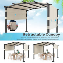 GOFLAME 305 x 305 cm Outdoor Pergola w/Retractable Sunshade Canopy-Beige