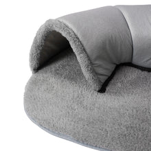 2-in-1 Cat Tunnel, Bed & Playhouse, Soft Fluffy Pet Bed, Cozy Hideout for Small Cats,Rabbits,Guinea Pigs,Hamsters, Anti-Slip Bottom, Zip Detachable for Easy-Clean Design, Durable Pet Toy, M/L Size