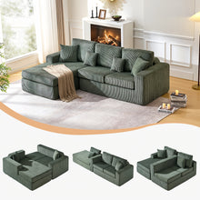 Modular Compressible Sofa with Free Combination, Space-Saving Split Corner Fabric Lazy Sofa, High-Density Foam Anti-Slip Base, Washable Corduroy Fabric, Suitable for Living Room And Apartment, Minimalist Modern Home Furniture