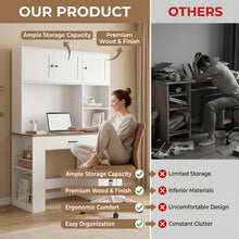 Kealive Modern Computer Desk with Shelves & Drawers - Writing Table Suitable for Home Office, Study Workstation with Spacious Work, -Standing, Assembly for Living Room, Bedroom, Writing Desk