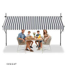 Retractable Patio Awning Measuring 350.01 X 119.38 cm, Featuring a Manual Crank Handle, Designed As a Sunshade Shelter for Outdoor Patios. This Canopy Can Be Adjusted in Height from 78.7 to 299.97 cm, Suitable for Patios, Balconies, Or Yards