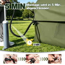 Inflatable Camping Tent with Chimney Opening And Roof Window, Air Pump Included for 2-10 People, Oxford Cloth Four-Season Inflatable Tent, Quick Setup Air Tent