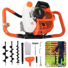 Petrol Auger Post Hole Digger - Fence Post Digger Tool for Tree Planting, Poles And Shrubs | Earth Auger Hole Borer with 3 Drill Attachments 100mm, 150mm, 200mm And Extension Pole |Gardener's Gift