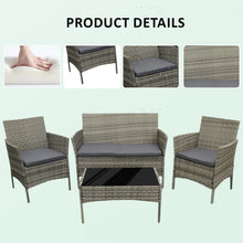 Garden Furniture Sofa Chairs Table Set Rattan Conservatory Outdoor Patio Seat Cushion With Single Armchairs With Coffee Table 6210-B Sofa