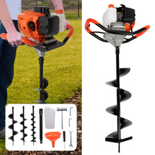 Petrol Auger Post Hole Digger - Fence Post Digger Tool for Tree Planting, Poles And Shrubs | Earth Auger Hole Borer with 3 Drill Attachments 100mm, 150mm, 200mm And Extension Pole |Gardener's Gift
