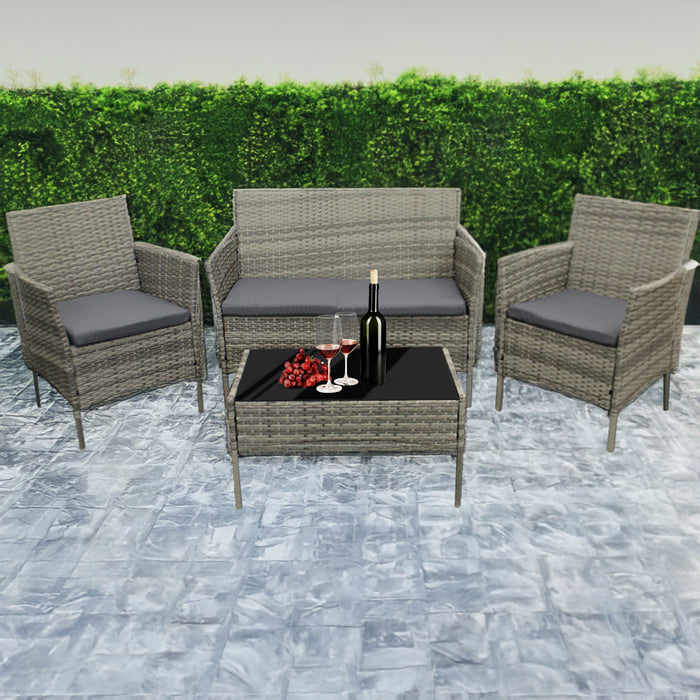 Garden Furniture Sofa Chairs Table Set Rattan Conservatory Outdoor Patio Seat Cushion With Single Armchairs With Coffee Table 6210-B Sofa
