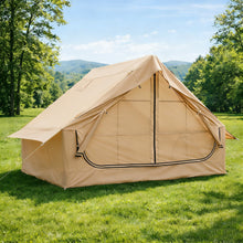 Inflatable Tents for Camping Easy Setup 4 Seasons Outdoor Oxford Cabin Tent, Air Tent with Mesh Windows and Doors, 8-10 Person Glamping Tents with Stove Jack for Picnic, Hiking, Traveling