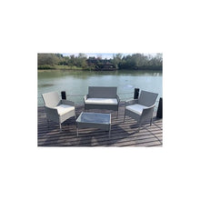 4pcs Rattan Outdoor Garden furniture sofa set with 2x Armchairs 1x Double Sofa & 1 table for indoor & outdoor