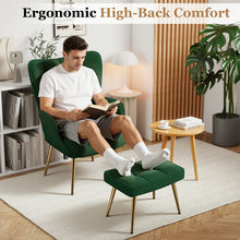 Medieval Modern Style Chairs, Velvet Upholded Armchairs With Metal Legs, Tufted Button Wing Back Side Chairs, High-back Reading Chairs, Comfortable Wide Seats, Suitable For Various Scenarios Such As Bedrooms, Living Roomsdesk Armchairs