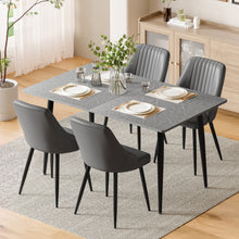 5pcs Dining Table and Chairs Set, 120cm Rectangular Kitchen Table Set with 4 Chairs
