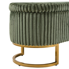 Upholstered Storage Bench with Flip Lid, Corduroy Fabric Padded Ottoman Footrest, Oval-shaped Bedroom End of Bed Bench Stool Footstool, Light Luxury Golden Metal Legs, Perfect for Bedroom, Hallway, Living Room (1pc )